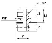 Переходник JIC 1-1/16"(Г) на NPT 3/4"(Ш), артикул 200906.3 — гидравлическое соединение CAST S.p.A.